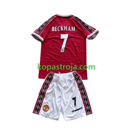 Billiga Fotbollströjor Manchester United Beckham 7 Retro Barn Hemma tröja 1998-1999 Kortärmad